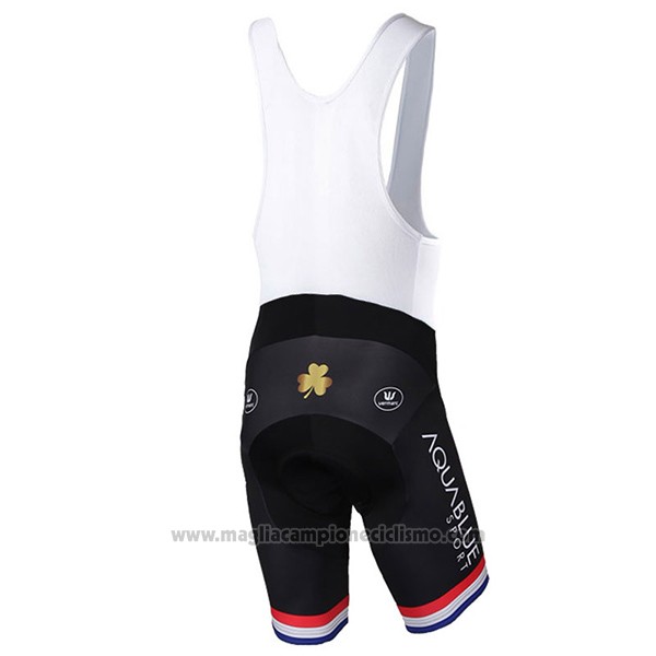 2017 Abbigliamento Ciclismo Aqua Blue Sport Campione British Bianco Manica Corta e Salopette